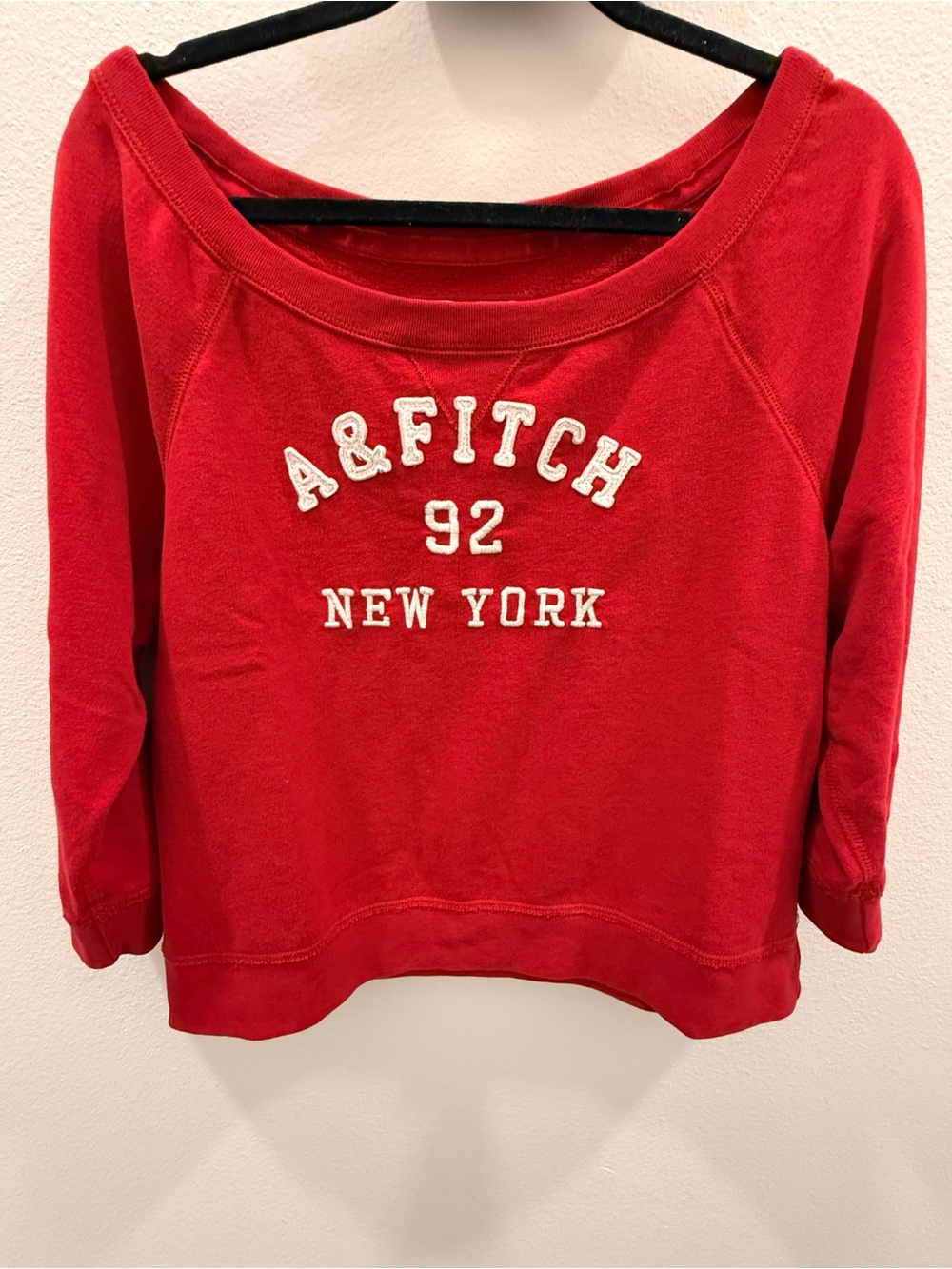 Y2K A&F Women's Boatneck Sweatshirt - New York 92 Logo